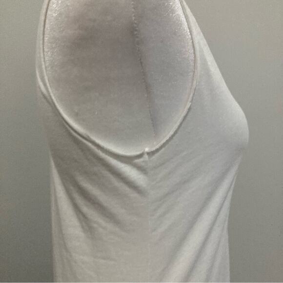 All Saints Tany White Dress size XS Asymmetrical Shark Teeth Hem Sleeveless - Picture 3 of 9
